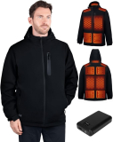 רק 59.9$/191 ש״ח מחיר סופי כולל הכל עד דלת הבית למעיל חימום חכם לגברים עם 15 אזורי חימום, שליטה בטמפרטורה, סוללה עוצמתית 16,000mAh ועמידות מושלמת לחורף!!
