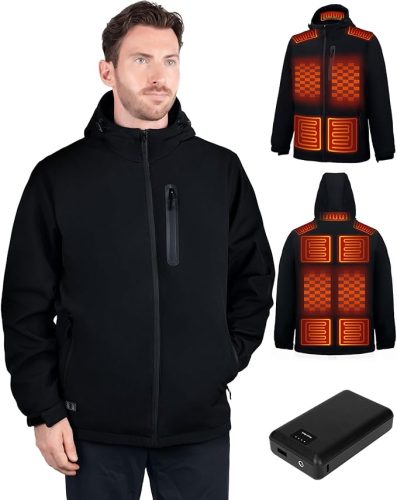 רק 59.9$/191 ש״ח מחיר סופי כולל הכל עד דלת הבית למעיל חימום חכם לגברים עם 15 אזורי חימום, שליטה בטמפרטורה, סוללה עוצמתית 16,000mAh ועמידות מושלמת לחורף!!
