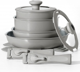 רק 59.9$\222 ש"ח מחיר סופי כולל הכל עד דלת הבית לסט סירים ומחבתות 14 חלקים עם ידית מתפרקת לחיסכון במקום אחסון!!