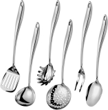 רק 19.9$/61 ש״ח (משלוח חינם בהגעה לסכום כולל של 49$ ומעלה) לסט 6 כלי מטבח מנירוסטה 304 איכותית כולל מצקת, כף ספגטי ומרית מחוררת בעיצוב אלגנטי ועמיד במיוחד!!