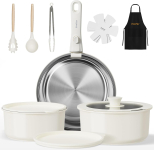 רק 50.9$/157 ש״ח מחיר סופי כולל הכל עד דלת הבית לסט בישול נירוסטה 14 חלקים EvoFar עם ידית נשלפת, TRI-PLY ופיזור חום מושלם לכל כיריים!!