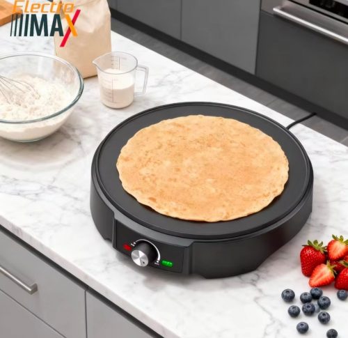 רק 28.1$/91 ש״ח למכונת הקרפים והפנקייקים מבית Electro Max – משטח נון-סטיק בקוטר 34.7 ס״מ, עוצמה של 1200W ומשלוח מהיר ממחסן ישראל!!