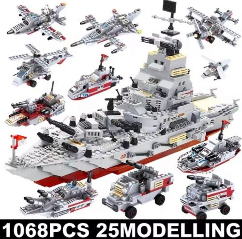רק 6.7$/22 ש"ח לספינת המלחמה להרכבה מאבני משחק – סט מרהיב של 1068 חלקים שיספק שעות של יצירה והנאה!!
