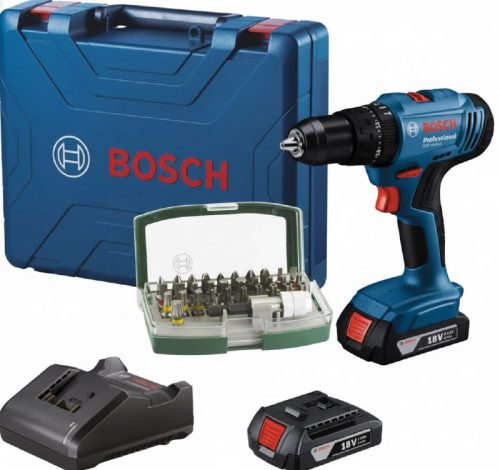 דיל מקומי: סט מברגה/מקדחה רוטטת נטענת Bosch GSB 183-LI 18V + מטען + 2 סוללות 2.0Ah + מזוודה רק ב-₪629 + סט 32 חלקים ביטים עם מוביל Bosch X-Line במתנה!!