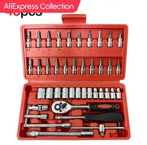 רק 16.6$\55 ש״ח לארגז הכלים של מפתח ברגים ראצ׳ט הכולל 46 חלקים המומלץ!!