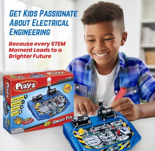 רק 29.9$\115 ש"ח (משלוח חינם בהגעה לסכום כולל של 49$ ומעלה) לערכת הנדסה ללימוד מעגלים חשמליים לילדים מבית Playz – מעל 25 פרויקטים STEM מרתקים!!