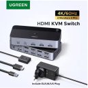 רק 45.5$/141 ש״ח למפסק KVM מתקדם UGREEN לשליטה על שני מחשבים ושני מסכים עם תמיכה ב-4K 60Hz, חיבורי USB לשיתוף מקלדת ועכבר ומעבר מהיר בין מחשבים בלחיצה אחת!!