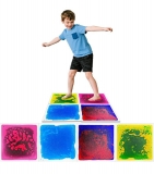 רק 44.9$/146 ש״ח מחיר סופי כולל הכל עד דלת הבית לסט של 4 אריחי רצפה סנסוריים לילדים עם אפקט צבע נוזלי – חוויה תחושתית מהפנטת למשחק, רגיעה ותרגול מוטורי!!