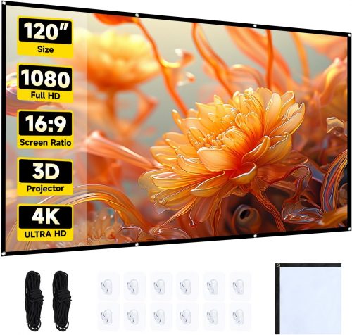 רק 19.9$\74 ש"ח (משלוח חינם בהגעה לסכום כולל של 49$ ומעלה) למסך הקרנה בגודל 120 אינץ׳ כולל ציוד תלייה!!