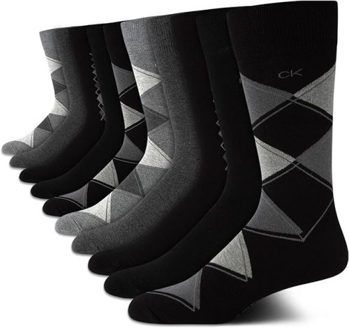 רק 18.1$/59 ש״ח (משלוח חינם בהגעה לסכום כולל של 49$ ומעלה) לסט של 10 זוגות גרבי דרס יוקרתיים לגברים מבית Calvin Klein – גזרת Crew, בד כותנה נעים ודוגמה קלאסית!!