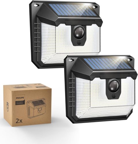 רק 17$/55 ש״ח (משלוח חינם בהגעה לסכום כולל של 49$ ומעלה) לצמד פנסי קיר סולאריים מבית Philips עם חיישן תנועה, תאורה חזקה ועמידות למים!!