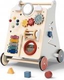 רק 55.9$/183 ש״ח מחיר סופי כולל הכל עד דלת הבית ל־הליכון העץ הדו־שימושי לתינוקות עם לוח פעילויות מתנתק מבית AmazingJoy!!