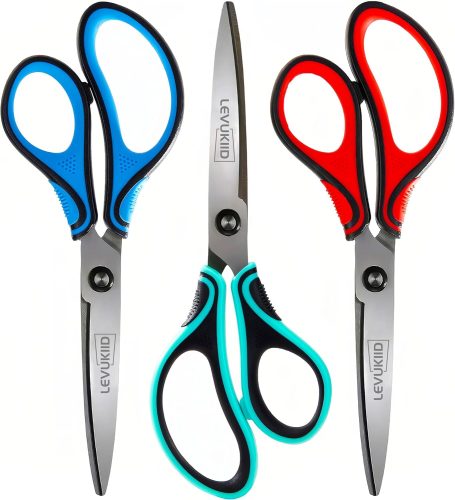 רק 6.4$/19 ש״ח (משלוח חינם בהגעה לסכום כולל של 49$ ומעלה) לשלישיית מספריים 20 ס״מ חדות עם קצה מחודד וידיות אחיזה נוחות לבית למשרד וליצירה!!