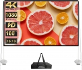 רק 43.9$\146 ש"ח (משלוח חינם בהגעה לסכום כולל של 49$ ומעלה) למסך הקרנה עם מעמד מובנה 100"!!