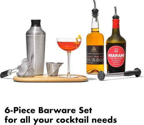 רק 55.9$/180 ש״ח מחיר סופי כולל הכל עד דלת הבית לערכת ברמן מקצועית מסטייל נירוסטה מבית OXO – כל מה שצריך לקוקטיילים מושלמים!!