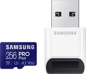 רק 48$\170 ש"ח מחיר סופי כולל הכל עד דלת הבית לכרטיס הזכרון microSDXC SAMSUNG PRO Plus בנפח 256GB כולל קורא כרטיסים!!