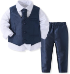 רק 10.7$/34 ש״ח (משלוח חינם בהגעה לסכום כולל של 49$ ומעלה) לחליפת טוקסידו חגיגית לתינוק Kimocat עם אפודת ג’נטלמן, חולצה ארוכה ועניבה נשלפת – לבן שגנב את ההצגה!!