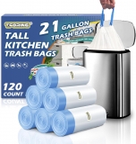 רק 26.9$/86 ש״ח (משלוח חינם בהגעה לסכום כולל של 49$ ומעלה) לסט של 120 שקיות אשפה לבנות בנפח 79.5 ליטר עם שרוך סגירה, עמידות לקרעים וסגירה הרמטית!!