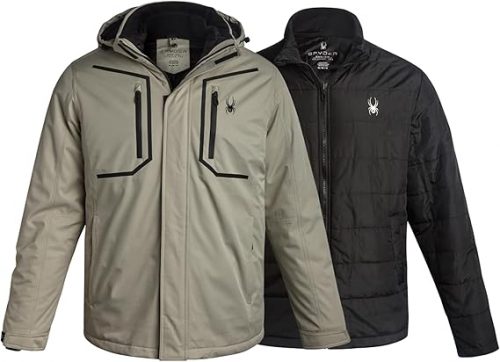 רק 99.9$/319 ש״ח מחיר סופי כולל הכל עד דלת הבית למעיל סקי 3-ב-1 לגברים מבית Spyder – שילוב מנצח של מראה ספורטיבי, שכבות נפרדות והגנה מלאה בכל תנאי מזג אוויר!!