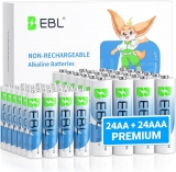 רק 14.9$\54 ש"ח (משלוח חינם בהגעה לסכום כולל של 49$ ומעלה) למארז קומבו של 48 סוללות אלקליין (AA+AAA) מבית EBL!!
