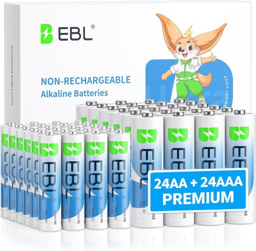 רק 14.9$\54 ש"ח (משלוח חינם בהגעה לסכום כולל של 49$ ומעלה) למארז קומבו של 48 סוללות אלקליין (AA+AAA) מבית EBL!!