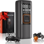 רק 16.9$/55 ש״ח מחיר סופי כולל הכל עד דלת הבית למדחס אוויר נייד עד 200PSI עם תצוגה דיגיטלית, עצירה אוטומטית ותאורת LED – מתאים לרכב, אופניים, קמפינג ועוד!!