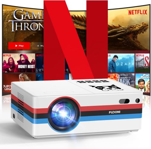 רק 207$\773 ש״ח מחיר סופי כולל הכל עד דלת הבית ךמקרן חכם FUDONI FHD 800 ANSI, מאושר נטפליקס, עם פוקוס אלקטרוני ו Keystone אוטומטי!!