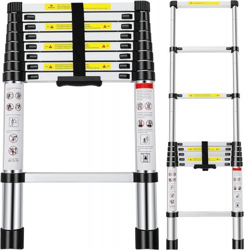 רק 81.7$\301 ש״ח מחיר סופי כולל הכל עד דלת הבית לסולם טלסקופי באורך 2.6 מטר!!
