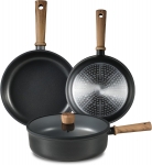 רק 59$\220 ש"ח מחיר סופי כולל הכל עד דלת הבית לסט 4 חלקים מחבתות Carote כולל מכסה זכוכית!!