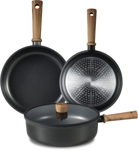 רק 59$\220 ש"ח מחיר סופי כולל הכל עד דלת הבית לסט 4 חלקים מחבתות Carote כולל מכסה זכוכית!!