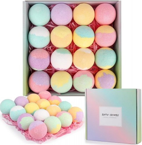 רק 17.5$/57 ש״ח (משלוח חינם בהגעה לסכום כולל של 49$ ומעלה) לסט מפנק של 16 פצצות אמבט אורגניות מבית HESORIX – חוויית ספא מרגיעה וארומתרפית בבית!!