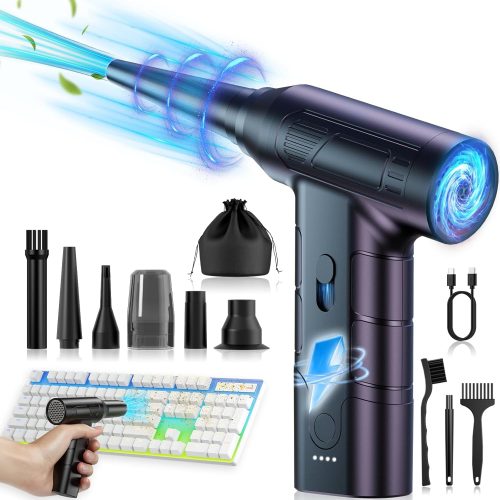 רק 129 ש"ח מחיר סופי כולל הכל עד דלת הבית למדחס אוויר עוצמתי 150000RPM \ שואב אבק, לניקוי כלים אלקטרוניים ומקומות קטנים + סט אביזרים גדול!!