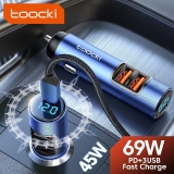 רק 7.8$/28 ש״ח למטען העוצמתי 3 פורטים לרכב Toocki 65W!!