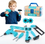 רק 16.9$/55 ש״ח (משלוח חינם בהגעה לסכום כולל של 49$ ומעלה) לסט כלי העבודה לילדים עם ארגז כלים, מברגה, פטיש ומברגים מבית GAIETYDIY!!