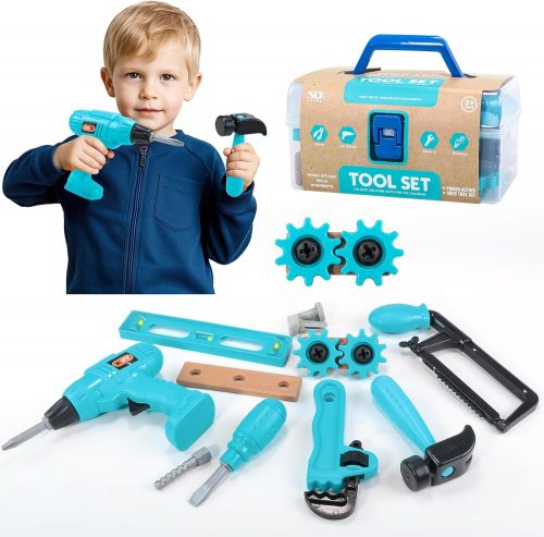 רק 16.9$/55 ש״ח (משלוח חינם בהגעה לסכום כולל של 49$ ומעלה) לסט כלי העבודה לילדים עם ארגז כלים, מברגה, פטיש ומברגים מבית GAIETYDIY!!