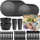 רק 29.9$/97 ש״ח (משלוח חינם בהגעה לסכום כולל של 49$ ומעלה) לסט קמפינג מושלם עם 40 חלקים לשמונה סועדים – קל, עמיד, מתאים למיקרוגל ולמדיח, מושלם לקמפינג, קראוון או פיקניק!!