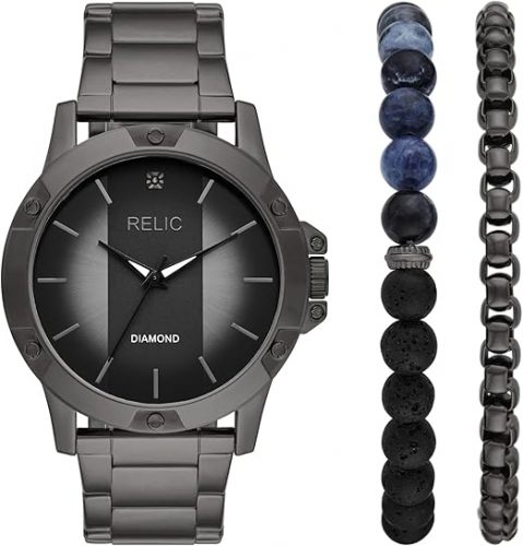 רק 69$\229 ש"ח מחיר סופי כולל הכל עד דלת הבית לשעון יפהפה מבית Relic by Fossil מסדרת Rylan עשוי פלדת אל חלד!!