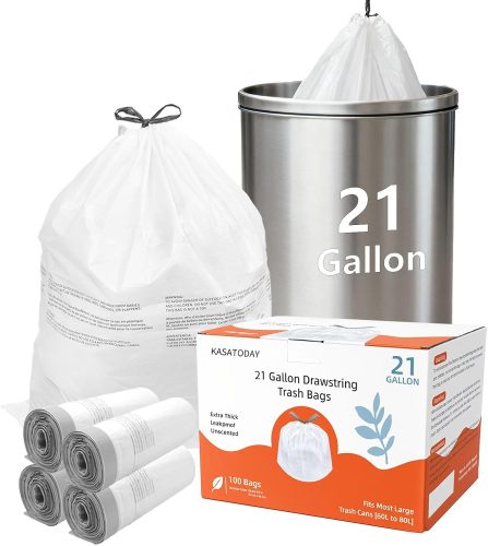 רק 27.5$/85 ש״ח (משלוח חינם בהגעה לסכום כולל של 49$ ומעלה) למארז 100 שקיות אשפה 80 ליטר KASATODAY חזקות במיוחד בעובי 1.2 מיל עם סגירת שרוך אטומה!!