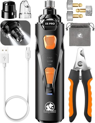 רק 21.5$/69 ש״ח (משלוח חינם בהגעה לסכום כולל של 49$ ומעלה) למלטשת ציפורניים שקטה ואפקטיבית עם 2 מהירויות, 2 נורות LED ו־3 ראשי השחזה – מושלמת לכלבים וחתולים!!