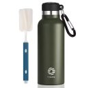 רק 13.6$/40 ש״ח לבקבוק תרמי FEIJIAN מנירוסטה 304 בנפח 500/600 מ״ל עם בידוד חום וקור לאורך שעות רבות, מכסה אטום וקרבינה לנשיאה נוחה!!