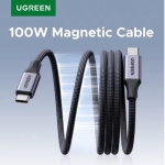 רק 7.1$/23 ש״ח לכבל מגנטי USB-C של UGREEN עם טעינה מהירה PD 100W, ראש מגנטי נשלף להגנה על שקע הטעינה, תמיכה בהעברת נתונים ועיצוב עמיד במיוחד!!
