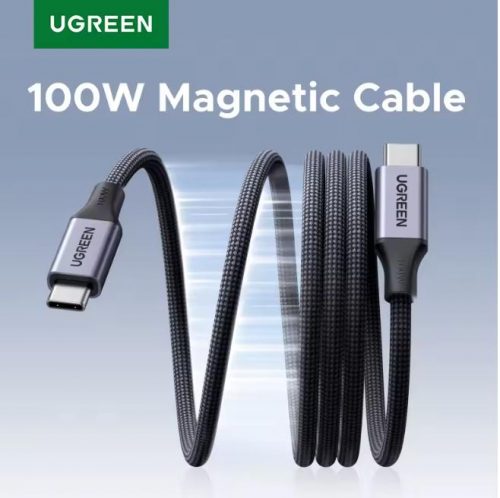 רק 7.1$/23 ש״ח לכבל מגנטי USB-C של UGREEN עם טעינה מהירה PD 100W, ראש מגנטי נשלף להגנה על שקע הטעינה, תמיכה בהעברת נתונים ועיצוב עמיד במיוחד!!