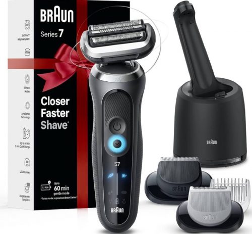 רק 167$/549 ש״ח מחיר סופי כולל הכל עד דלת הבית למכונת גילוח נטענת לגברים Braun Series 7 7177cc עם ראש גמיש 360° ותחנת ניקוי אוטומטית!! בארץ הדגם הקודם עולה 756 ש״ח!!