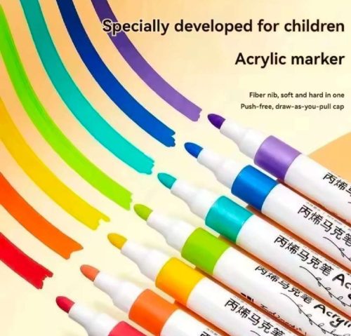 רק 2.1$/6 ש״ח לסט טושים אקריליים לציור ויצירה על עץ, אבן, זכוכית וקרמיקה שמתאים לילדים, אמנות ופרויקטי DIY צבעוניים!!