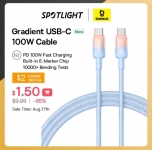 לחטוף!! מחיר מתנה!! רק 1.5$/5 ש״ח עם הקופון KBTBA2 לכבל טעינה מהירה USB-C מבית Baseus בהספק 100W!!