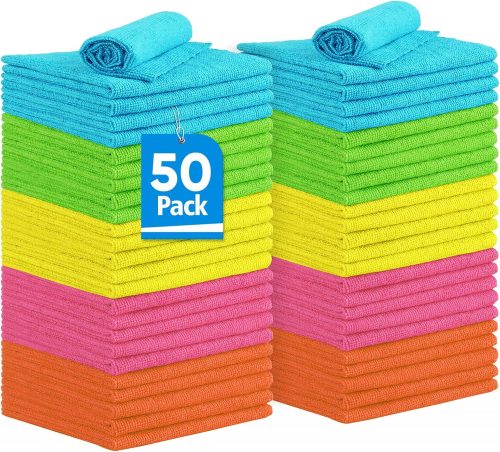 רק 13.2$\45 ש"ח (משלוח חינם בהגעה לסכום כולל של 49$ ומעלה) לסט ענק של 50 מטליות מיקרופייבר בגודל 29X29 ס"מ!!