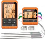 רק 47.4$/156 ש״ח (משלוח חינם בהגעה לסכום כולל של 49$ ומעלה) למד חום אלחוטי לבשר ThermoPro TP829 עם טווח ענק של 300 מטר, 4 חיישנים מדויקים ותצוגה מוארת!!