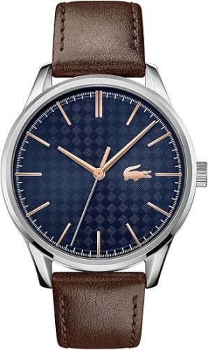 רק 73.6€/280 ש״ח מחיר סופי כולל משלוח עד דלת הבית לשעון יד קלאסי לגבר Lacoste Vienna עם רצועת עור חומה, עיצוב אלגנטי ועמידות למים!!