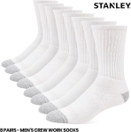 רק 11.1$/35 ש״ח (משלוח חינם בהגעה לסכום כולל של 49$ ומעלה) לסט של 8 זוגות גרבי עבודה לגברים מבית STANLEY – עבים, נוחים, יציבים ומושלמים לעבודה קשה!!