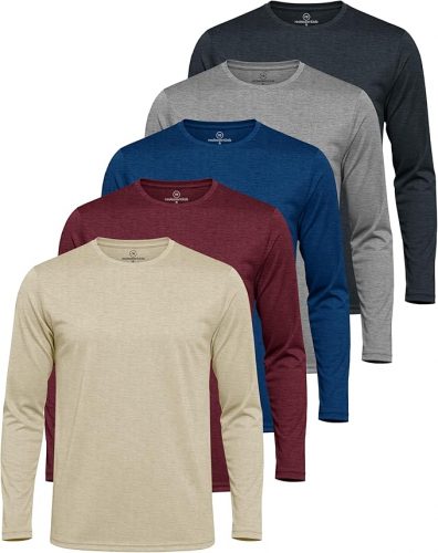 רק 32.2$/104 ש״ח (משלוח חינם בהגעה לסכום כולל של 49$ ומעלה) לסט של 5 חולצות ספורט שרוול ארוך לגברים מבית Real Essentials – מנדפות זיעה, מתייבשות מהר ומגנות מהשמש!!